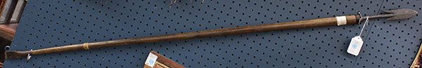 Philippine Islands antique spear: Philippine Islands weaponry having antique iron spear tip and blade