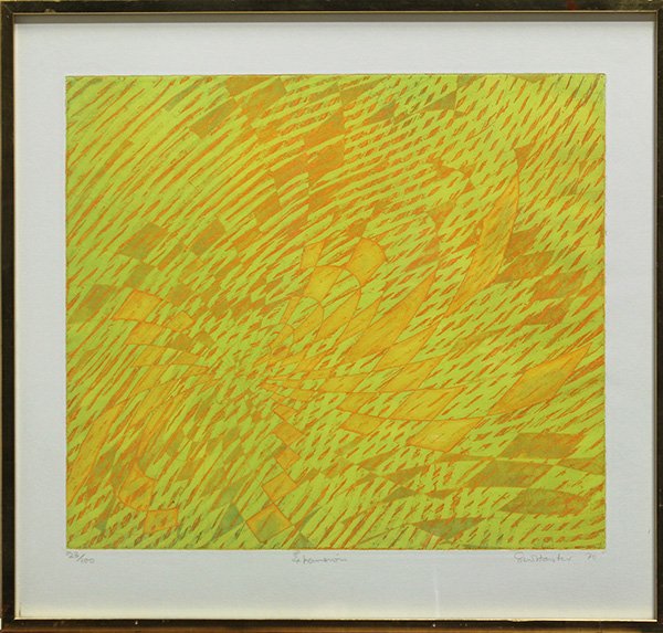 Stanley William Hayter, "Expansion", 1970, color etchin: Stanley William Hayter (British, 1901-1988), "Expansion", 1970, color etching, signed and dated lower right, edition 23/100, overall (with frame): 23"h x 24"w