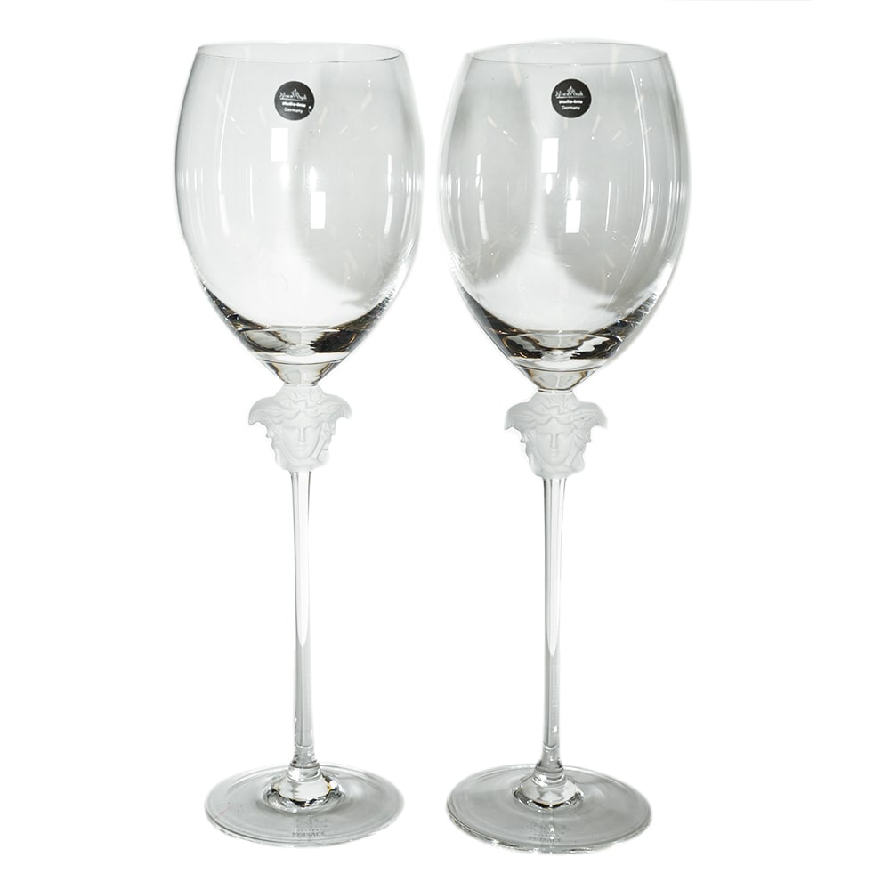 Versace Medusa Lumiere Red Wine Glasses Set