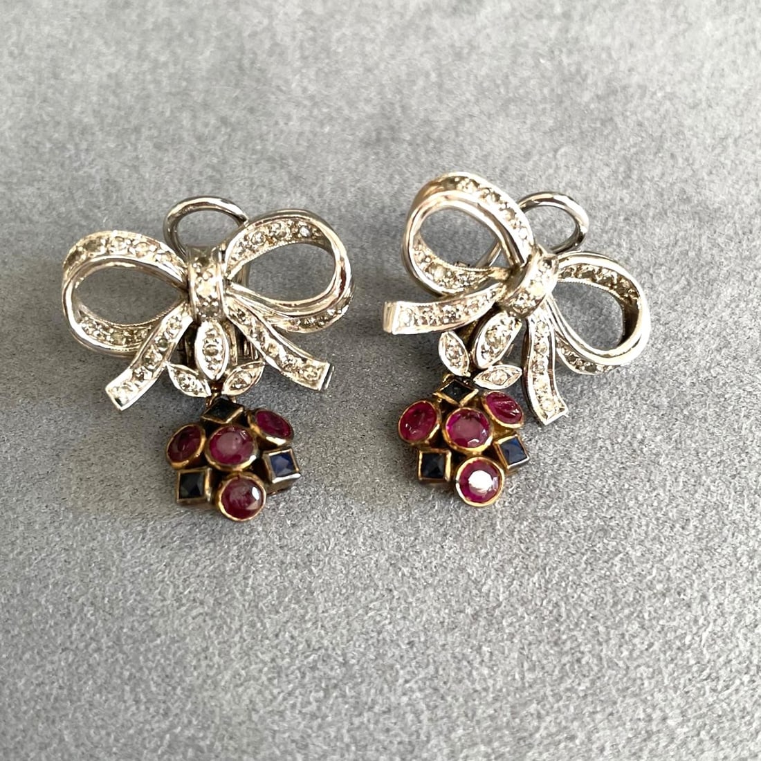 Diamond, Gemstone and 14K White Gold Earrings (1 of 3)