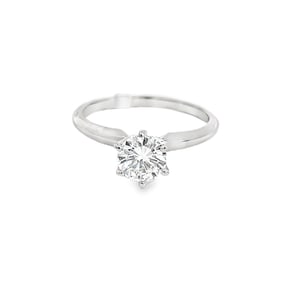 Diamond and 14K White Gold Ring with GIA