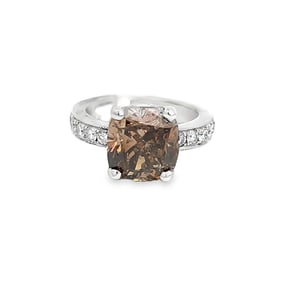 Fancy Brown Diamond and 18K White Gold Ring