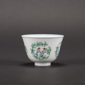 Chinese Doucai 'Bird' Cup