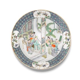 Chinese Famille Verte 'Figural' Dish, 19th Century