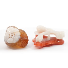 Two Carved Chinese Hardstone Decorations