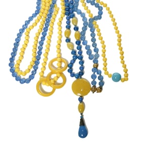Group of 6 Peking Glass Necklaces, 20th Century