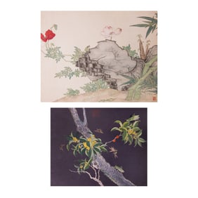 Anonymous (Qing Dynasty) - Two Chinese Paintings of Flower