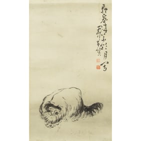 Huang Shen (1687 - 1722) - Chinese Painting Scroll of Cat