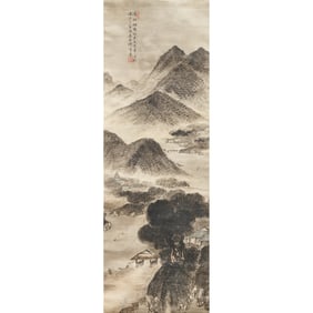 Wu Shixian (1845 - 1916) - Chinese Painting Scroll of Landscape