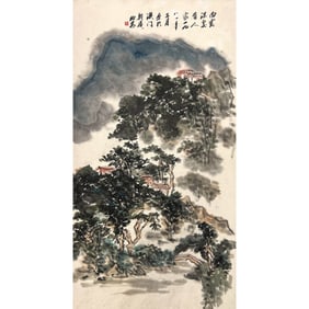 Lou Baian (b. 1948) - Chinese Painting Scroll of Landscape