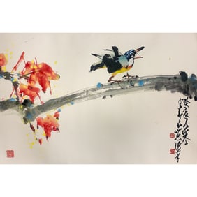 Zhao Shaoang (1905 - 1998) - Bird and Flower