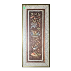 Chinese Embroidered Vases and Treasures