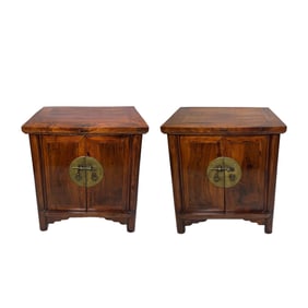 Pair of Hainan Huanghuali Kang Cabinets (Y)