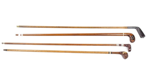 Four novelty golf club 'Sunday' walking canes