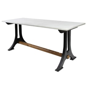A French marble and iron baker's work table