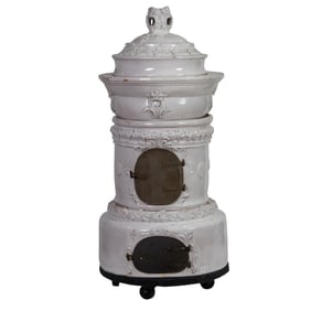 A French faience architectural stove or kachelofen