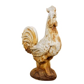 A French painted cast iron chanticleer garden rooster
