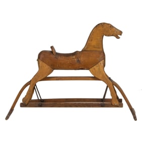 An American Folk Art rocking horse on gliders