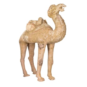 A Chinese Tang or Tang style pottery figure of a camel