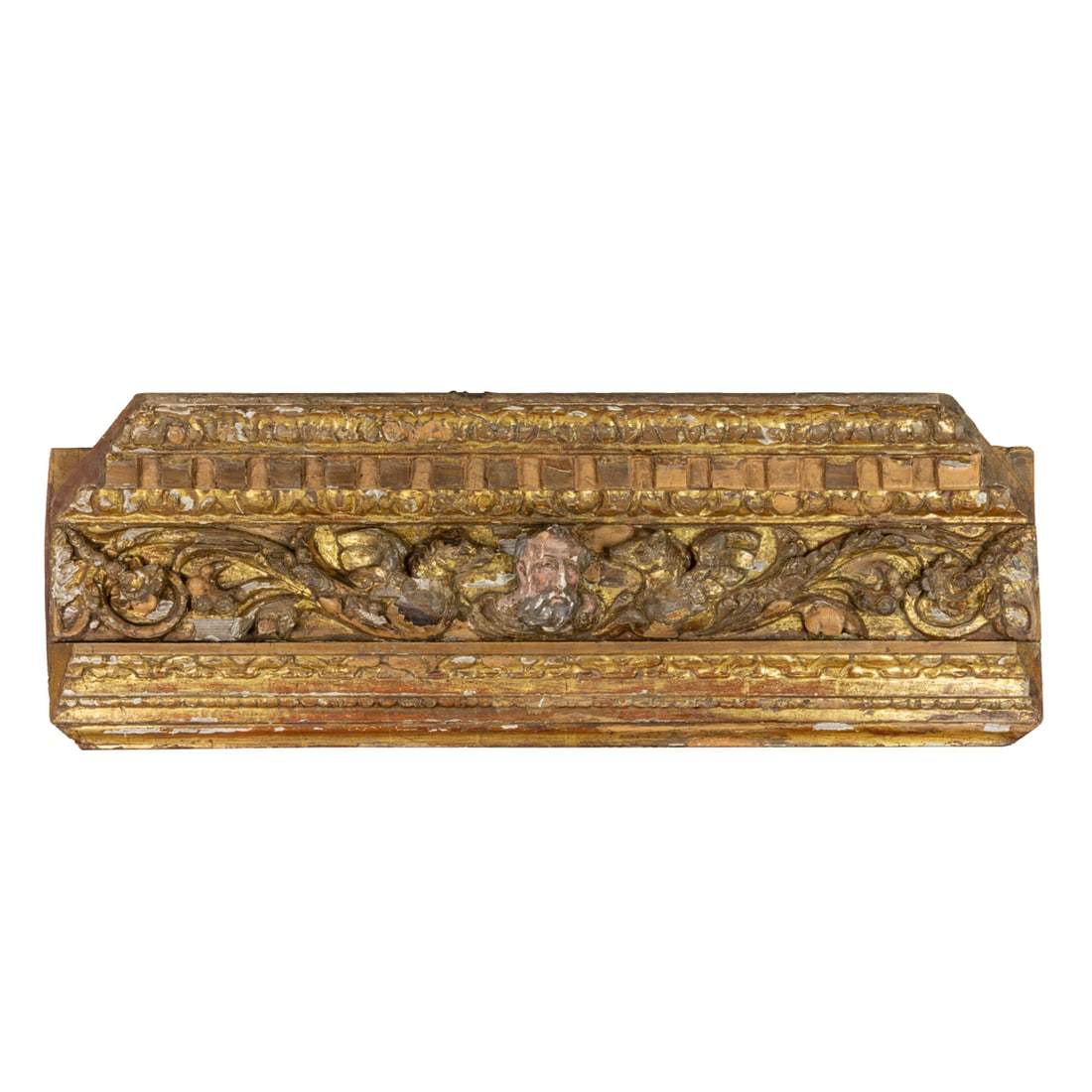 A Continental Baroque polychrome and gilt architectural fragment (1 of 3)