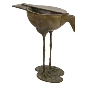 A JM Lelouch Editions bronze planter: La Poule (The Hen) by Thomas Lelouch