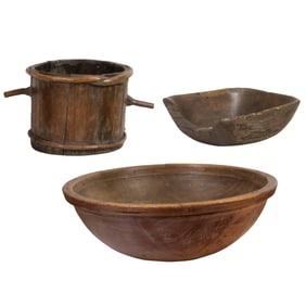 A group of wood containers