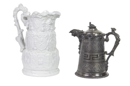 Two Exposition pitchers: 1885 Paris Expo and 1909 Alaska Yukon-Pacific Expo