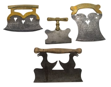 Four Victorian steel kitchen herb chopper kitchen tools