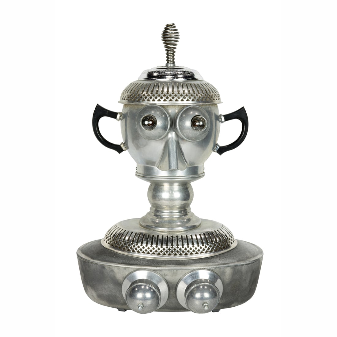 A Folk Art electric coffee percolator figure by Jim Bauer (1 of 3)