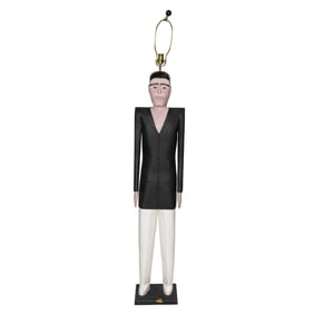 A Julio Garcia Folk Art painted figure of a man in suit