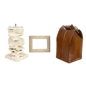 A Modern inlaid bone stack of dominoes