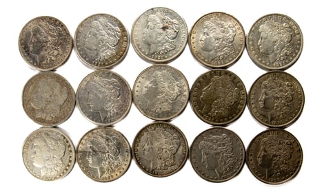A lot of forty Morgan silver dollars