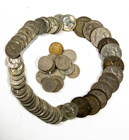 A lot of US silver coins