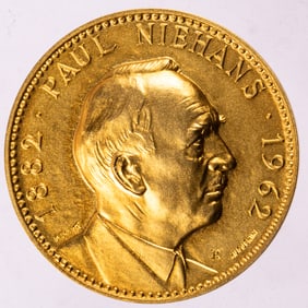 A Swiss Paul Neihaus 18k yellow gold medal