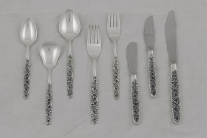 A Heirloom Rubaiyat sterling silver flatware service