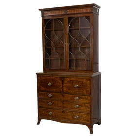 A George III inlaid secretary desk