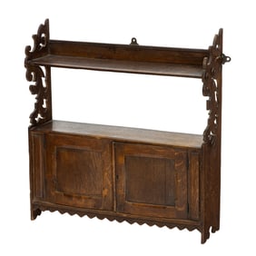 A Victorian oak hanging cabinet
