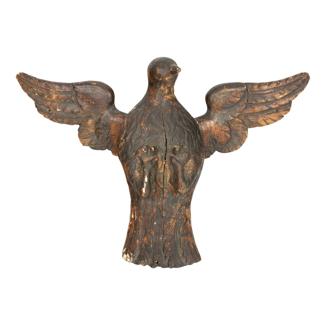 An American Folk Art polychromed carved figure of a bird (1 of 3)