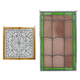 Two Arts & Crafts leaded glass windows