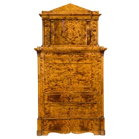 A Biedermeier maple secretary, first half 19th century
