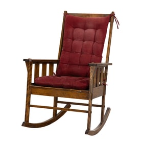 An Arts and Crafts mahogany rocker, circa 1920