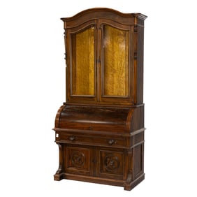 An American Victorian rosewood secretary bookcase, New York, circa 1860