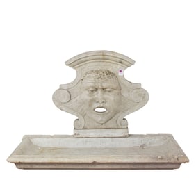 An impressive carved Italian marble fountain head, circa 1800