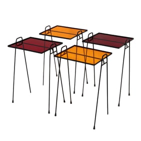 An Atomic Age set of four stacking side tables, circa 1960
