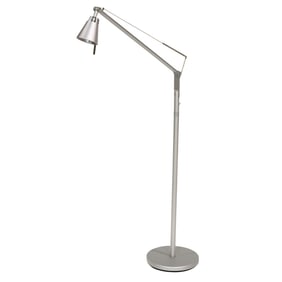 A Modern aluminum adjustable floor lamp in the manner of Artemide Tolomeo