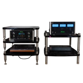 A group of McIntosh home audio equipment