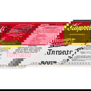 Soup Label, After Andy Warhol: After Andy Warhol (American, 1928-1987), Campbell's Tomato Soup, printed soup label, bears signature in center, overall (unframed): 5.5"h x 10.5"w