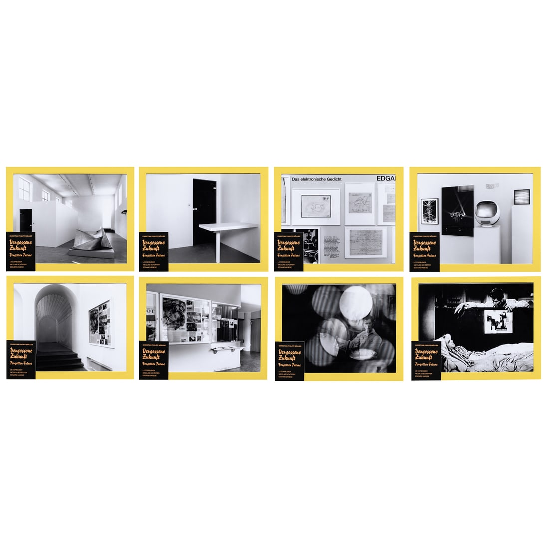 Portfolio, Christian Philipp Muller: (lot of 8) Christian Philipp Muller (Swiss, b. 1957), "Vergesseue Zukunft, Forgotten Future," 1992, portolio of eight (8) black and white photographs with program for the film series at the Munich Fil