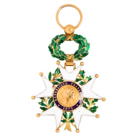 A French enamel and 18k gold Legion of Honor medal, 1870