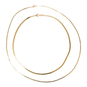 Two 14k gold chains